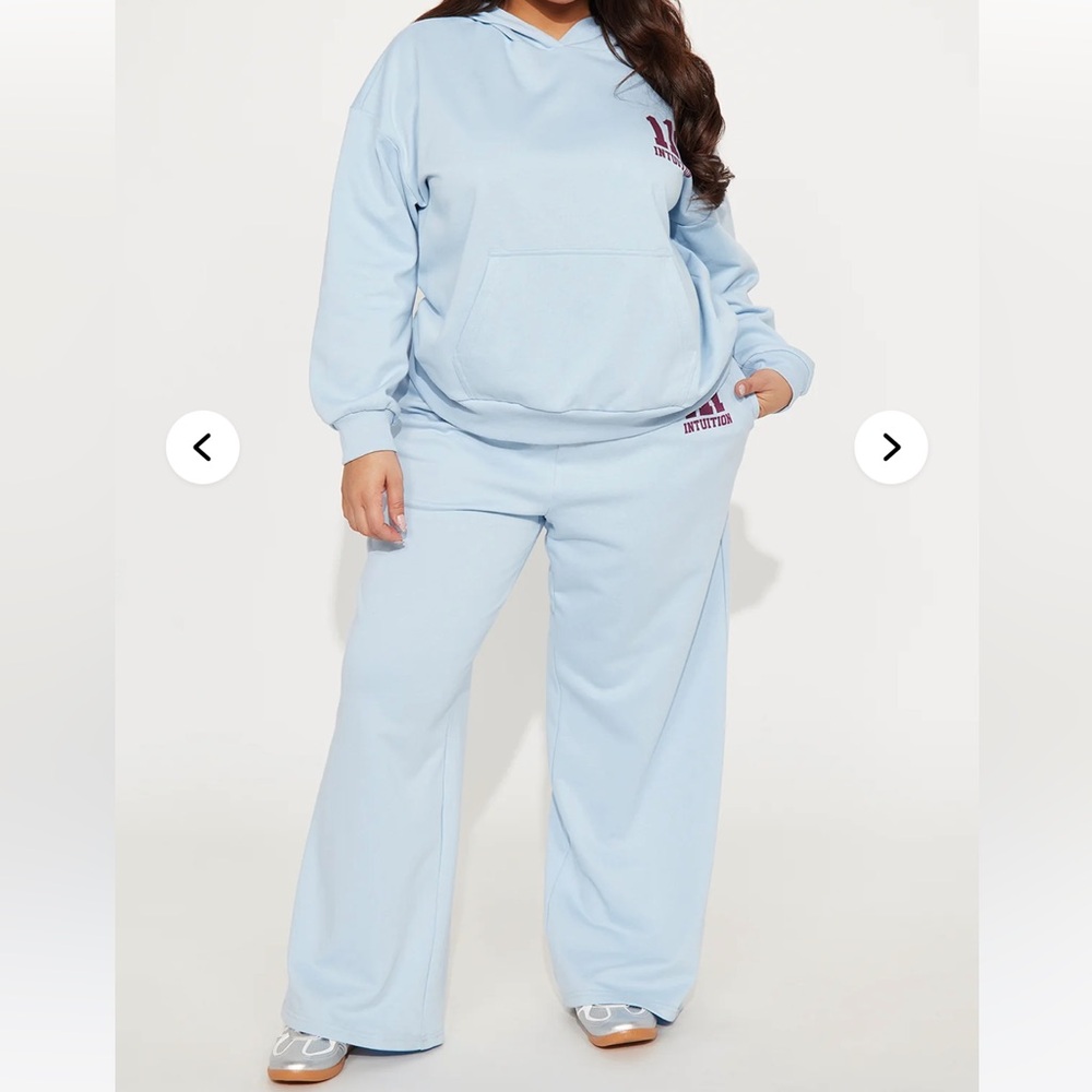 Light Blue Women's Hoodie and Sweatpants Set